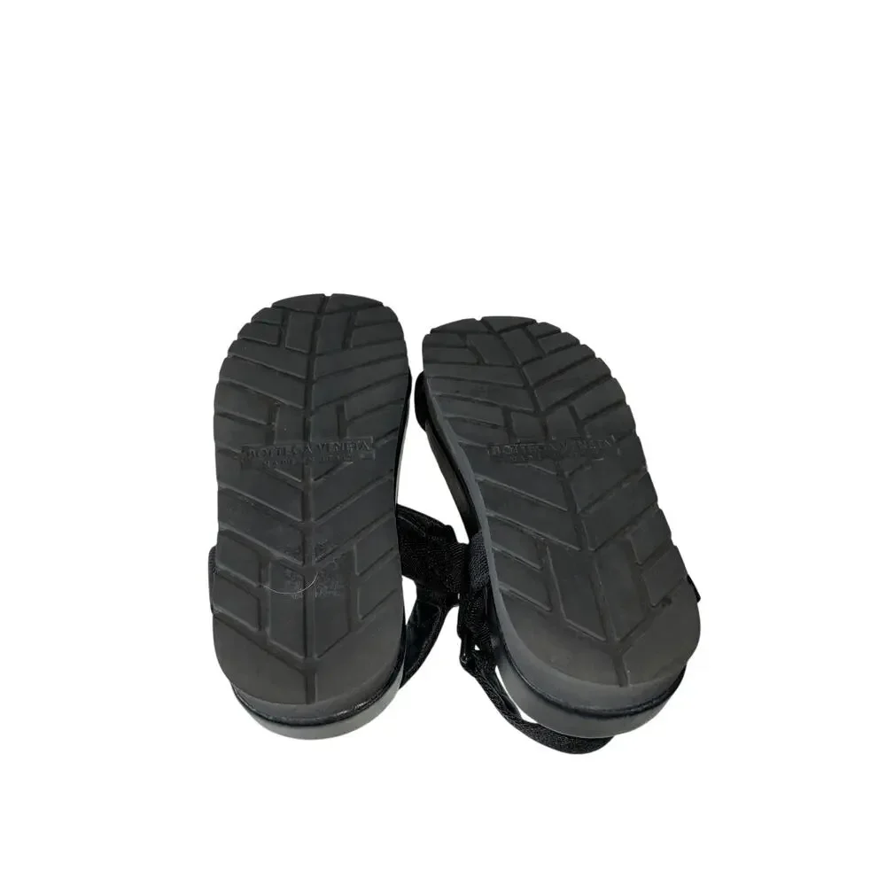 Bottega Veneta Black Trip 50mm Platform Sandals Size 37/ US 7